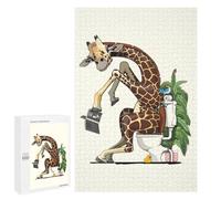Jigsaw Puzzles for Teenagerss 1000 PCS Giraffe Using The Toilet Adult Jigsaw Family Game Analysis And Logic Unique Gifts for Birthday And Christmas 1000 PCS
