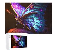 Jigsaw Puzzles for Teenagerss 1000 PCS Glowing Neon Butterfly Artwork-3 Adult Jigsaw Toy Wall Decor Staycation Kill Time Fun Activities at Home 1000 PCS
