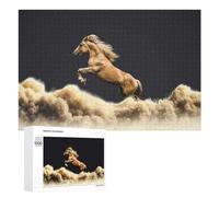 Jigsaw Puzzles for Teenagerss 1000 PCS Golden Horse Leaping Through Dust Jigsaws for Adults Anti-Stress Toys Improve Memory Difficult And Challenge 1000 PCS