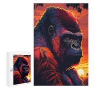 Jigsaw Puzzles for Teenagerss 1000 PCS Gorilla Majesty at Sunset Adult Puzzles Anti-Stress Toys Staycation Kill Time Fun at Home Activities, 1000 PCS