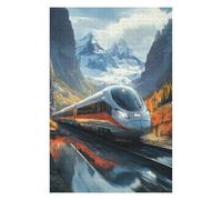 Jigsaw Puzzles for Teenagerss 1000 PCS High-Speed Train Through Mountains Adult Puzzles Hands-on Game Presents for Women Help The Brain Exercise 1000 PCS
