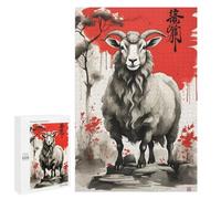 Jigsaw Puzzles for Teenagerss 1000 PCS Japan Ink Art Sheep Puzzles for Adults Fun Games Analysis And Logic Parent-child Interaction 1000 PCS
