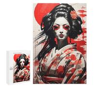 Jigsaw Puzzles for Teenagerss 1000 PCS Japane Girl Geisha Puzzles for Adults Brain Teaser Game Pattern Assembly Parent-child Interaction 1000 PCS