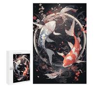 Jigsaw Puzzles for Teenagerss 1000 PCS Japanese Koi Ying Yang Puzzles for Adults Fun Games Analysis And Logic Parent-child Interaction 1000 PCS