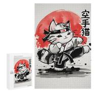 Jigsaw Puzzles for Teenagerss 1000 PCS Karate Cat Puzzles for Adults Brain Teaser Game Pattern Assembly Parent-child Interaction 1000 PCS