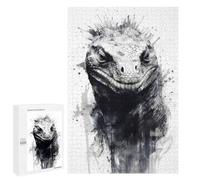 Jigsaw Puzzles for Teenagerss 1000 PCS Komodo Dragon Black Ink Puzzles for Adults Fun Games Analysis And Logic Parent-child Interaction 1000 PCS