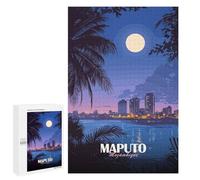 Jigsaw Puzzles for Teenagerss 1000 PCS Maputo Mozambique Cityscape at Night Jigsaws for Adults Family Games Enhance Memory Unique Birthday And Gifts 1000 PCS