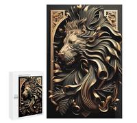 Jigsaw Puzzles for Teenagerss 1000 PCS Mighty Golden Lion Puzzle for Adults Brain Teaser Game Difficult Hard Unique Birthday And Gifts 1000 PCS