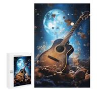 Jigsaw Puzzles for Teenagerss 1000 PCS Moonlit Guitar Dreamscape Adult Puzzles Hands-on Game Stress Reliever Unique Gifts for Birthday And Christmas 1000 PCS