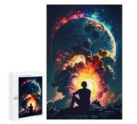 Jigsaw Puzzles for Teenagerss 1000 PCS Moonlit Reflections Cosmic Serenity Jigsaw Puzzle Anti-Stress Toys Precision Cutting Parent-child Interaction 1000 PCS