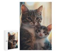 Jigsaw Puzzles for Teenagerss 1000 PCS Mother Cat And Kitten Puzzles for Adults Fun Games Analysis And Logic Parent-child Interaction 1000 PCS