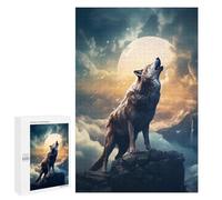 Jigsaw Puzzles for Teenagerss 1000 PCS Mystic Moon Wolf Puzzles for Adults Brain Teaser Game Pattern Assembly Parent-child Interaction 1000 PCS