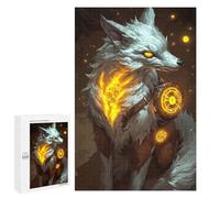 Jigsaw Puzzles for Teenagerss 1000 PCS Mystical Fox Glowing Symbols Jigsaw Puzzle Anti-Stress Toys Precision Cutting Parent-child Interaction 1000 PCS