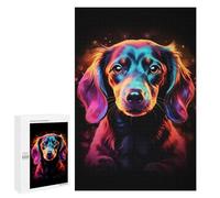 Jigsaw Puzzles for Teenagerss 1000 PCS Neon Dachshund Portrait Jigsaw Puzzle Relaxing Games Home Decoration Unique Birthday And Gifts 1000 PCS