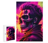 Jigsaw Puzzles for Teenagerss 1000 PCS Neon Skull Portrait Artwork Puzzles for Adults Fun Games Analysis And Logic Parent-child Interaction 1000 PCS