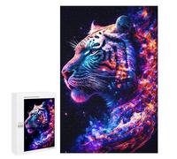 Jigsaw Puzzles for Teenagerss 1000 PCS Neon Tiger Portrait -5 Adult Puzzles Hands-on Game Stress Reliever Unique Gifts for Birthday And Christmas 1000 PCS