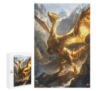 Jigsaw Puzzles for Teenagerss 1000 PCS Noble Goldvein Dragon Puzzles for Adults Brain Teaser Game Pattern Assembly Parent-child Interaction 1000 PCS
