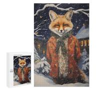 Jigsaw Puzzles for Teenagerss 1000 PCS Old Classic Fox Xmas Adult Jigsaw Puzzle DIY Toys Wall Art Deal As Gifts for The Whole Family 1000 PCS
