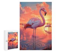 Jigsaw Puzzles for Teenagerss 1000 PCS Pink Flamingo Sunset Puzzles for Adults Fun Games Analysis And Logic Parent-child Interaction 1000 PCS