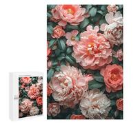 Jigsaw Puzzles for Teenagerss 1000 PCS Pink Peony Flowers Jigsaw Puzzle Relaxing Games Home Decoration Unique Birthday And Gifts 1000 PCS