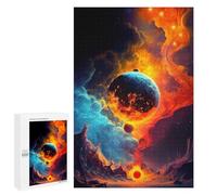Jigsaw Puzzles for Teenagerss 1000 PCS Planetary Convergence Fire Meets Ice Adult Puzzles Hands-on Game Stress Reliever Unique Gifts for Birthday And Christmas 1000 PCS