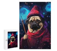 Jigsaw Puzzles for Teenagerss 1000 PCS Pug Wizard Pixel Art Cute Puzzles for Adults Fun Games Analysis And Logic Parent-child Interaction 1000 PCS