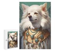Jigsaw Puzzles for Teenagerss 1000 PCS Regal White Canine in Ornate Attire Adult Jigsaw Family Game Analysis And Logic Unique Gifts for Birthday And Christmas 1000 PCS