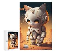 Jigsaw Puzzles for Teenagerss 1000 PCS Robotic Cat in Desert Puzzles for Adults Fun Games Analysis And Logic Parent-child Interaction 1000 PCS