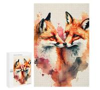 Jigsaw Puzzles for Teenagerss 1000 PCS Romantic Fox Couple Jigsaw Puzzle Relaxing Games Home Decoration Unique Birthday And Gifts 1000 PCS
