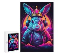 Jigsaw Puzzles for Teenagerss 1000 PCS Royal Bunny DJ Adult Puzzles Hands-on Game Stress Reliever Unique Gifts for Birthday And Christmas 1000 PCS