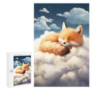Jigsaw Puzzles for Teenagerss 1000 PCS Sleeping Red Fox Adult Puzzles Toy Wall Decor Staycation Kill Time Stress Reduction Gifts 1000 PCS