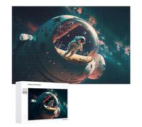 Jigsaw Puzzles for Teenagerss 1000 PCS Space Station with Astronaut Jigsaws for Adults Anti-Stress Toys Improve Memory Difficult And Challenge 1000 PCS