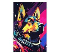 Jigsaw Puzzles for Teenagerss 1000 PCS Spaceman German Shepherd Adult Puzzles Hands-on Game Presents for Women Help The Brain Exercise 1000 PCS