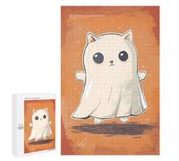 Jigsaw Puzzles for Teenagerss 1000 PCS Spooky Halloween Cat Ghost Puzzles for Adults Fun Games Analysis And Logic Parent-child Interaction 1000 PCS