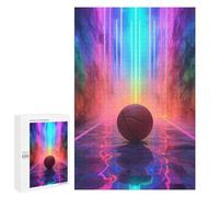 Jigsaw Puzzles for Teenagerss 1000 PCS Sport Neon Basket Ball Adult Puzzles Toy Wall Decor Staycation Kill Time Stress Reduction Gifts 1000 PCS