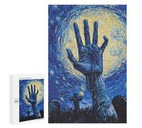Jigsaw Puzzles for Teenagerss 1000 PCS Starry Night Hand Graveyard Adult Puzzles Relax Games But Fun And Humorous for Is Ideal As A Gift 1000 PCS