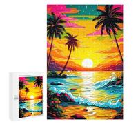 Jigsaw Puzzles for Teenagerss 1000 PCS Sunset Beach Paradise Adult Puzzles Hands-on Game Stress Reliever Unique Gifts for Birthday And Christmas 1000 PCS
