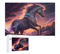 Jigsaw Puzzles for Teenagerss 1000 PCS Thundering Horse Sky Teenagers Puzzles DIY Toys Staycation Kill Time Fun at Home Activities, 1000 PCS