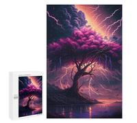 Jigsaw Puzzles for Teenagerss 1000 PCS Thunderstorm Tree Landscape Jigsaw Family Game Perfect Decoration Unique Gifts for Birthday And Christmas 1000 PCS