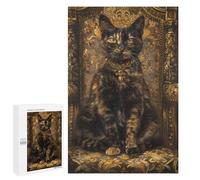Jigsaw Puzzles for Teenagerss 1000 PCS Tortoiseshell Cat Throne Puzzles for Adults Brain Teaser Game Pattern Assembly Parent-child Interaction 1000 PCS