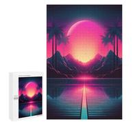 Jigsaw Puzzles for Teenagerss 1000 PCS Tropical Synthwave Scenery Jigsaw Puzzle Relaxing Games Home Decoration Unique Birthday And Gifts 1000 PCS