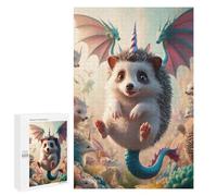 Jigsaw Puzzles for Teenagerss 1000 PCS Unicorn Dragon Winged Hedgehog Jigsaw for Adults Anti-Stress Toys For Family Fun Parent-child Interaction 1000 PCS