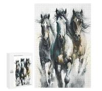 Jigsaw Puzzles for Teenagerss 1000 PCS Wild Horses in Motion Adult Puzzles Hands-on Game Stress Reliever Unique Gifts for Birthday And Christmas 1000 PCS