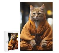 Jigsaw Puzzles for Teenagerss 1000 PCS Zen Cat Monk Puzzles for Adults Fun Games Analysis And Logic Parent-child Interaction 1000 PCS