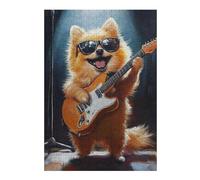 Jigsaw Puzzles for Teenagerss 1000pcs(38x26cm) S Pomeranian Playing Guitar-3 Puzzles for Adults Relax Games Pattern Assembly for Birthday, Chrismas 1000pcs(38x26cm) S
