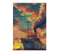 Jigsaw Puzzles for Teenagerss 1000pcs(38x26cm) S Vivid Sunset Cruise Ship Artwork Jigsaws for Adults Relaxing Games Wall Decoration Challenging Game Gifts 1000pcs(38x26cm) S