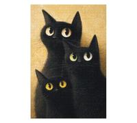 Jigsaw Puzzles for Teenagerss 1000pcs(75x50cm) Black Cats with Yellow Eyes Jigsaw Puzzle Anti-Stress Toys Improve Memory for Is Ideal As A Gift 1000pcs(75x50cm)