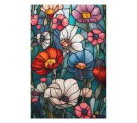 Jigsaw Puzzles for Teenagerss 1000pcs(75x50cm) Stained Glass Floral Panel-1 Puzzles for Adults Relax Games Pattern Assembly for Birthday, Chrismas 1000pcs(75x50cm)