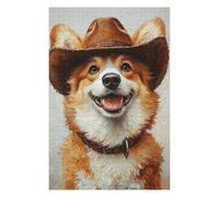 Jigsaw Puzzles for Teenagerss 1000pcs(75x50cm) Western Corgi Cowboy Hat Puzzles for Adults Relax Games Pattern Assembly for Birthday, Chrismas 1000pcs(75x50cm)