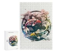 Jigsaw Puzzles for Teenagerss 300 PCS 2 Koi Fish Red And Gold Jigsaw Puzzle Relaxing Games Home Decoration Unique Birthday And Gifts 300 PCS